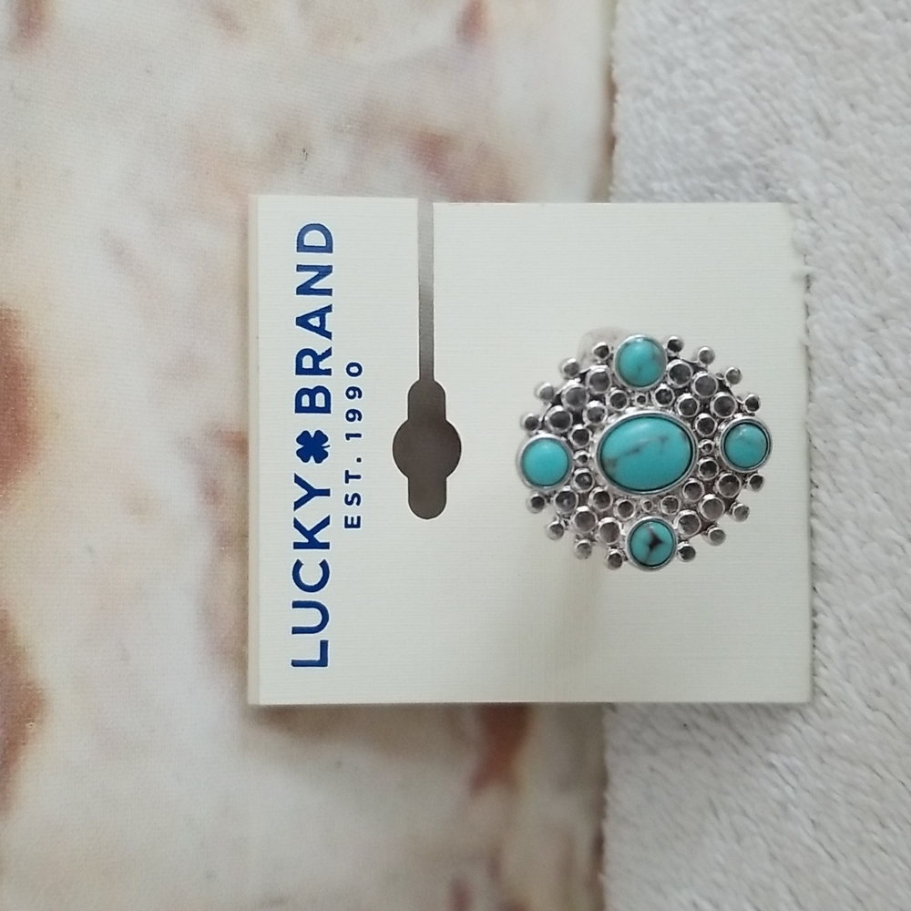 New Lucky Brand Turquoise Statement Ring